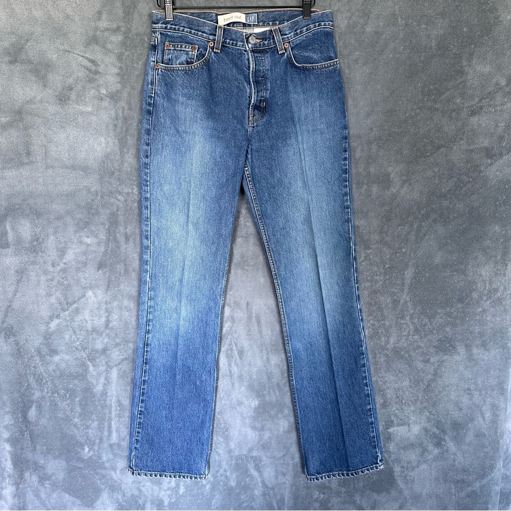 GAP Bootcut Blue Jeans 10.5 inch rise 10 Long Boho Grunge